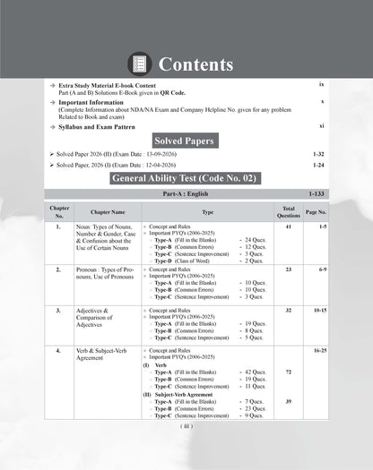 Examcart NDA/NA General Ability Test (Guide + PYQ) Book For 2026 Exam In English
