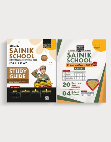Examcart Sainik School Class 6 Guidebook + Practice Sets For Entrance Exam 2025 In English (2 Books Combo)