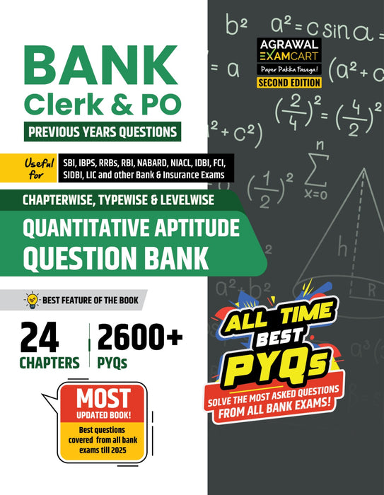 Examcart Bank Clerk & PO Quantitative Aptitude Question Bank for SBI, IBPS, RRBs, RBI, NABARD 2025 Exams in English Medium