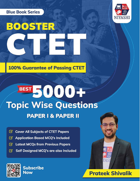Blue Book Series Booster CTET Paper 1 & Paper 2 Book 2026 by Prateek Shivalik | 5000+ Topic Wise MCQs for Class 1 to 8 | Practice Book with Previous Year Questions Paper (English Medium)