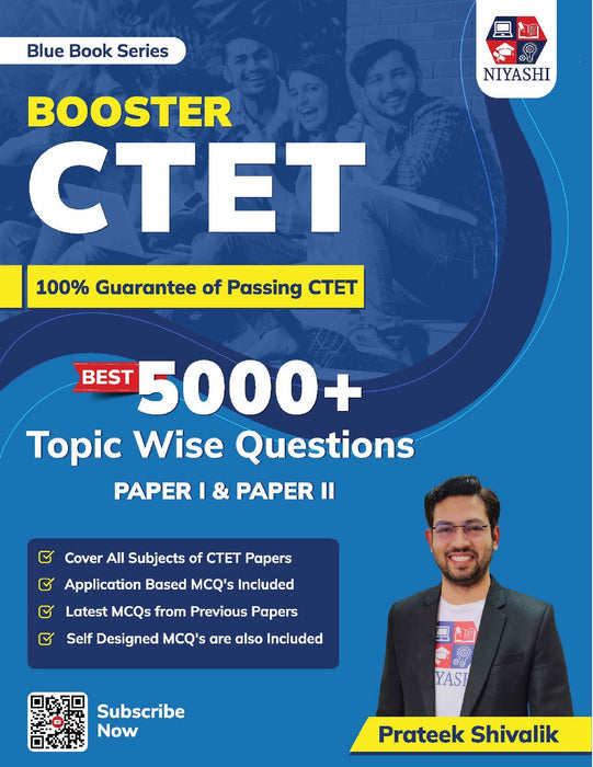 Blue Book Series Booster CTET Paper 1 & Paper 2 Book 2026 by Prateek Shivalik | 5000+ Topic Wise MCQs for Class 1 to 8 | Practice Book with Previous Year Questions Paper (English Medium)