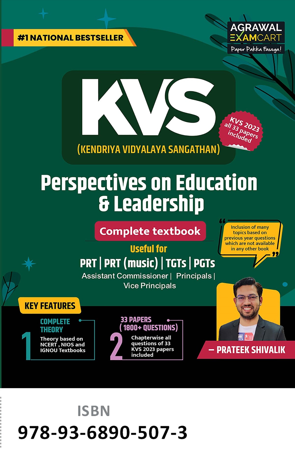 Examcart KVS Perspectives on Education & Leadership Book 2025 By Prateek Shivalik | 33 Papers (1800+ Questions) | For PRT, TGT, PGT, Principal, Vice Principals & Assistant Commissioner (English Medium)