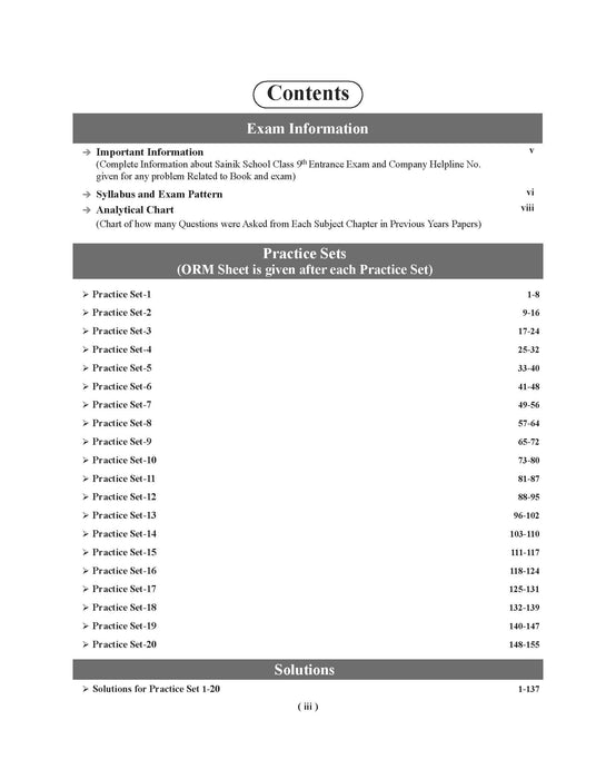 Examcart Sainik School Class 9 Practice Set Book For 2026 Exam In English