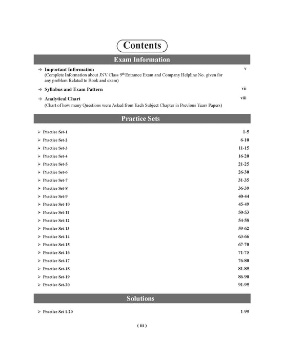 Examcart Jawahar Navodaya Vidyalaya (JNV) Class 9 Practice Sets Book For 2026 Exam In English