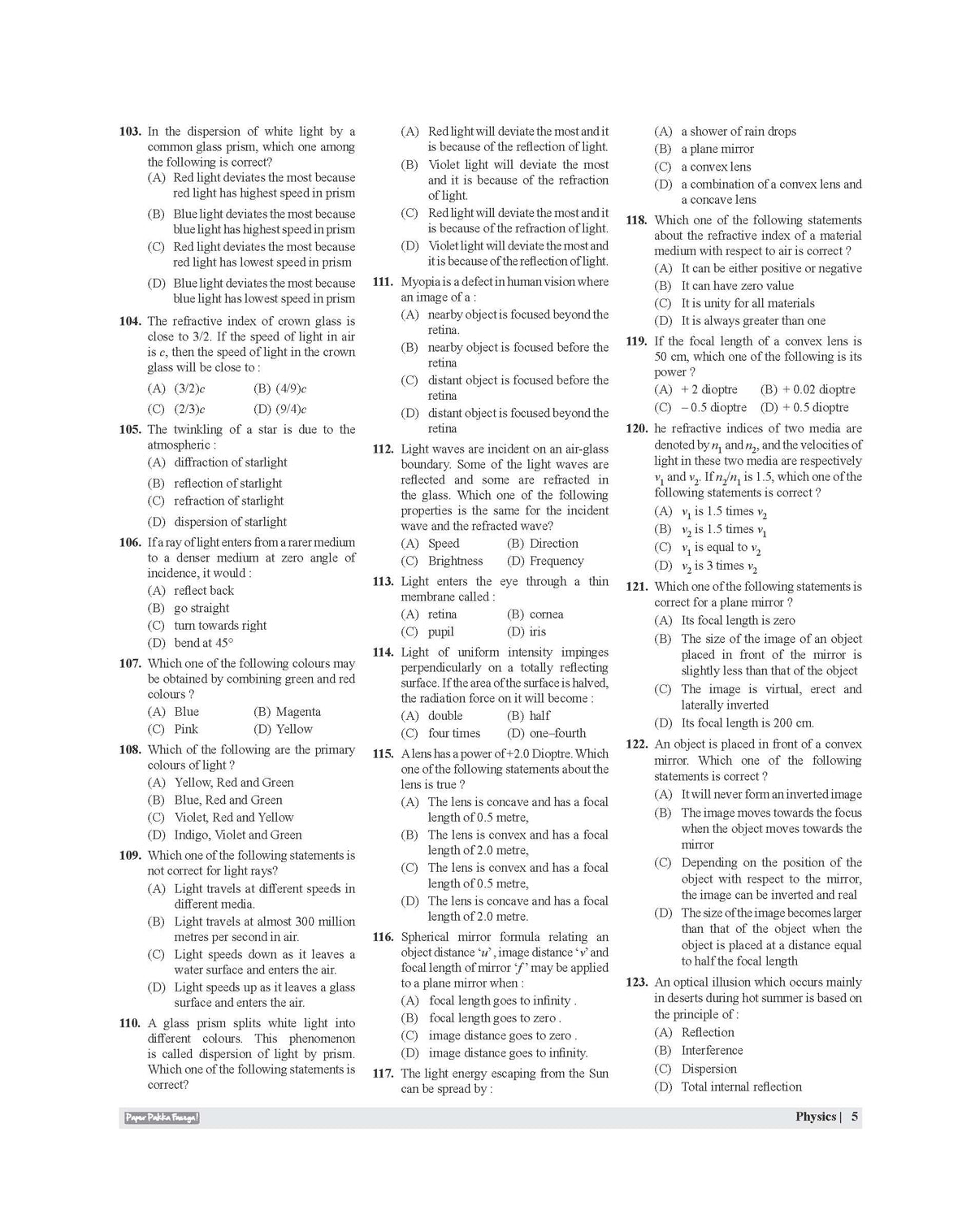 Examcart Physics Final Destination Question Bank Book In English Medium