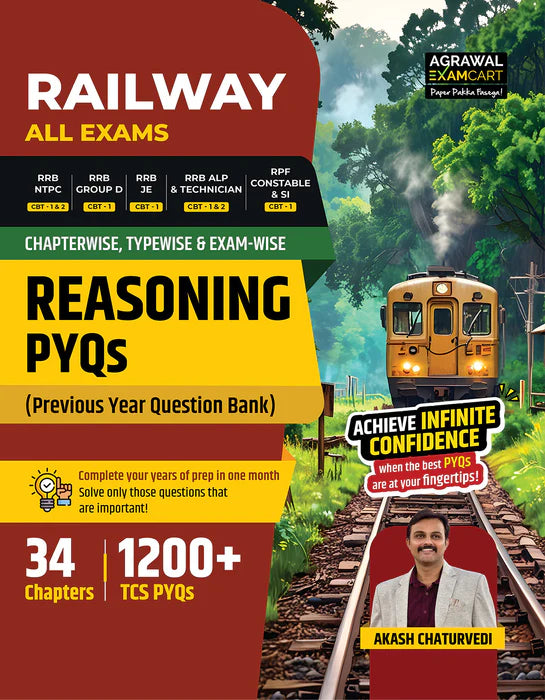Examcart All Railway Exams Reasoning Combo 2026 | Competitve Reasoning + Previous Year Question Book (34 Chapters & 1200+ PYQs) | For RRB NTPC, Group D, ALP & RPF SI/Constable (English) (2 Books Set)