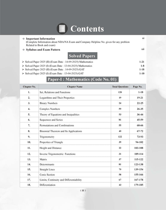 Examcart NDA/NA Maths & GAT Question Bank For 2026 Exam In English
