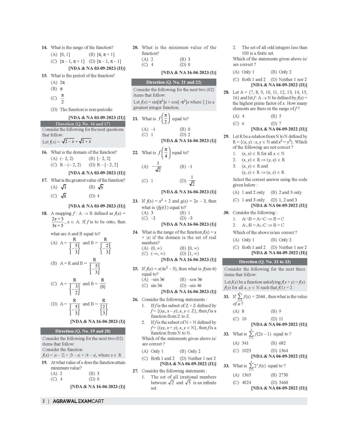 Examcart NDA/NA Mathematics & GAT (PYQs) Question Bank Book For 2026 Exam In English