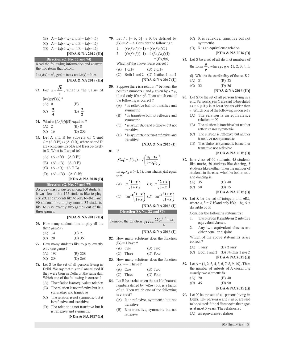 Examcart NDA/NA Mathematics & GAT (PYQs) Question Bank Book For 2026 Exam In English