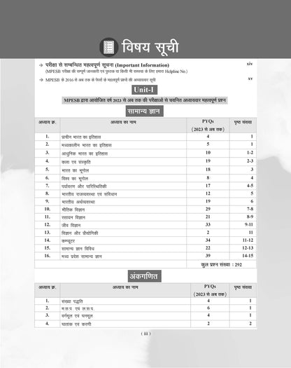 Examcart MPESB Chapterwise Solved PYQs (Previous Year Questions) Book For 2026 Exam in Hindi
