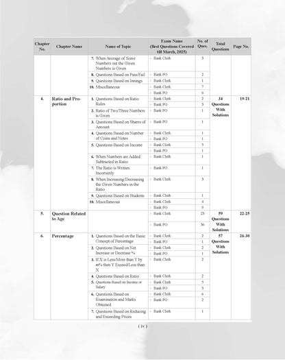 Examcart Bank Clerk & PO Quantitative Aptitude Question Bank For SBI, IBPS, RRBs, RBI, NABARD 2026 Exams in English Medium