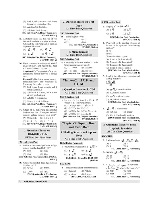 Examcart Latest SSC Math Question Bank Book by DP Singh for SSC GD | MTS | Delhi Police | Selection Post | CHSL | Stenographer | CPO & CGL (Tier 1 & 2) 2026 Exam in English