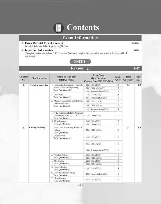 Examcart Latest SSC Reasoning Question Bank For SSC GD | MTS | Delhi Police | Selection Post | Stenographer | CHSL | CPO & CGL (Tier 1 & 2) 2026 Exam in English