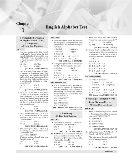 Examcart Latest SSC Reasoning Question Bank For SSC GD | MTS | Delhi Police | Selection Post | Stenographer | CHSL | CPO & CGL (Tier 1 & 2) 2026 Exam in English