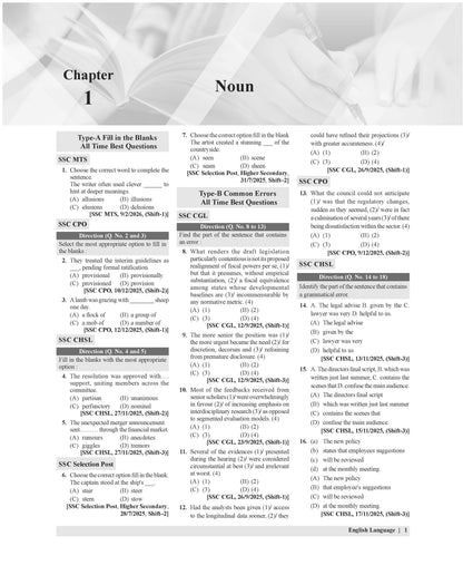 Examcart Latest SSC English Question Bank Book For SSC GD | MTS | Delhi Police | Selection Post | CHSL | Stenographer | CPO & CGL (Tier 1 & 2) 2026 Exam