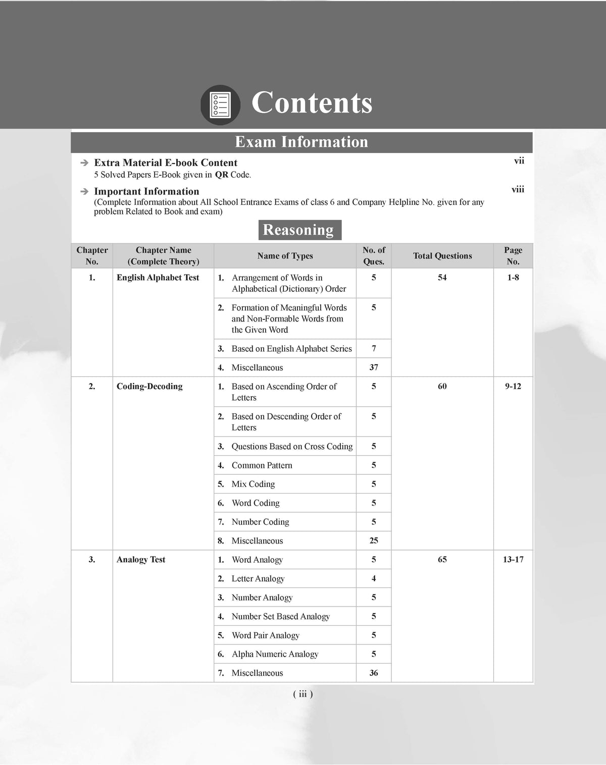 Examcart School Entrance Exam Class 6th Mental Ability Test (Reasoning) Textbook For 2027 Exam In English