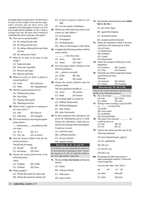 Examcart Sainik School Class 6 Practice Sets For Entrance Exam 2026 In English
